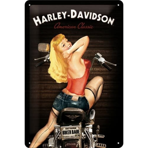 CARTEL 20X30 cm HARLEY BIKER BABE